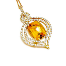 Citrine Micro CZ устанавливает 925 серебряных подвесных ювелирных изделий